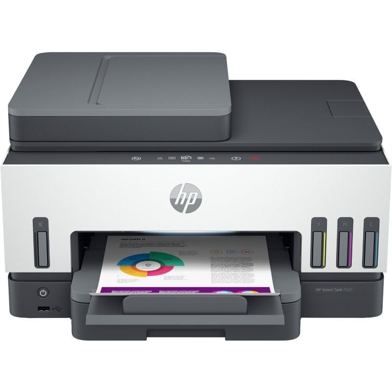 Multifunções Recarregável HP Smart Tank 7605 WiFi/ Fax/ Duplex/ Branca