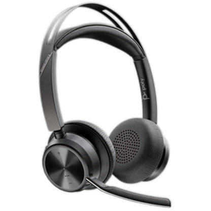 Auscultadores Sem Fios PolyVoyager Focus 2 USB-C-C + Adaptador USB-C/A/ com Microfone/ Bluetooth/ Pretos