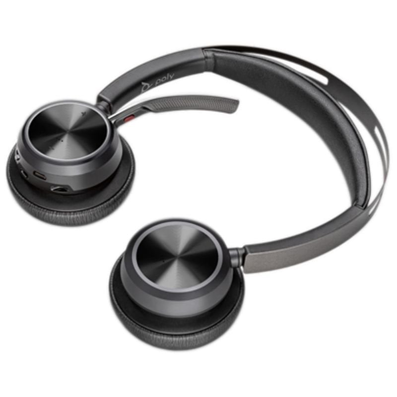 Auscultadores Sem Fios PolyVoyager Focus 2 USB-C-C + Adaptador USB-C/A/ com Microfone/ Bluetooth/ Pretos