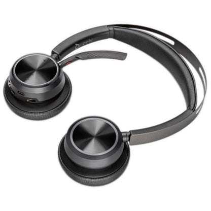 Auscultadores Sem Fios PolyVoyager Focus 2 USB-C-C + Adaptador USB-C/A/ com Microfone/ Bluetooth/ Pretos
