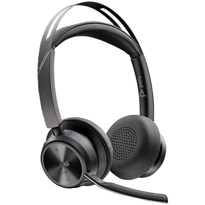 Auriculares Inalámbricos Poly Voyager Focus 2 Microsoft Teams + Adaptador USB-C-A + Soporte de Carga/ con Micrófono/ Bluetooth/ Negros