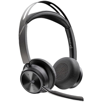 Auriculares Inalámbricos Poly Voyager Focus 2 Microsoft Teams + Adaptador USB-C-A + Soporte de Carga/ con Micrófono/ Bluetooth/ Negros