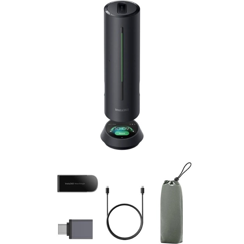 Altifalante/Microfone Portátil para Conferências Insta360 Wave/ USB-Bluetooth/ Preto