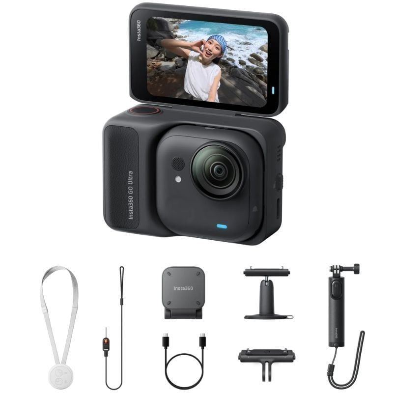 Câmara Desportiva Digital Insta360 GO Ultra Pack Criador/ 4K/ Ângulo de visão 360º/ Preta