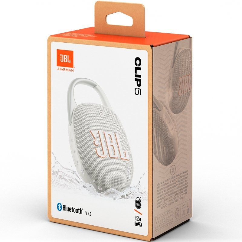 Coluna Bluetooth JBL Clip 5 / 7W / 1.0 / Branco