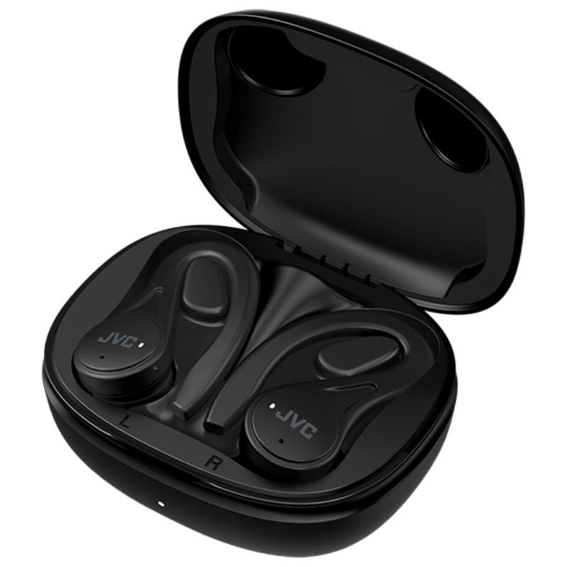 Auscultadores Bluetooth JVC HA-EC25T com estojo de carregamento/ Autonomia 7,5h/ Pretos