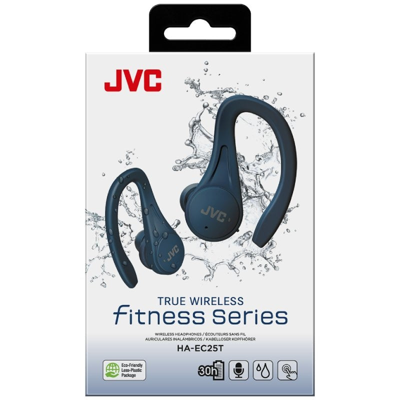 Auriculares Bluetooth JVC HA-EC25T com estojo de carregamento/ Autonomia 7.5h/ Azuis