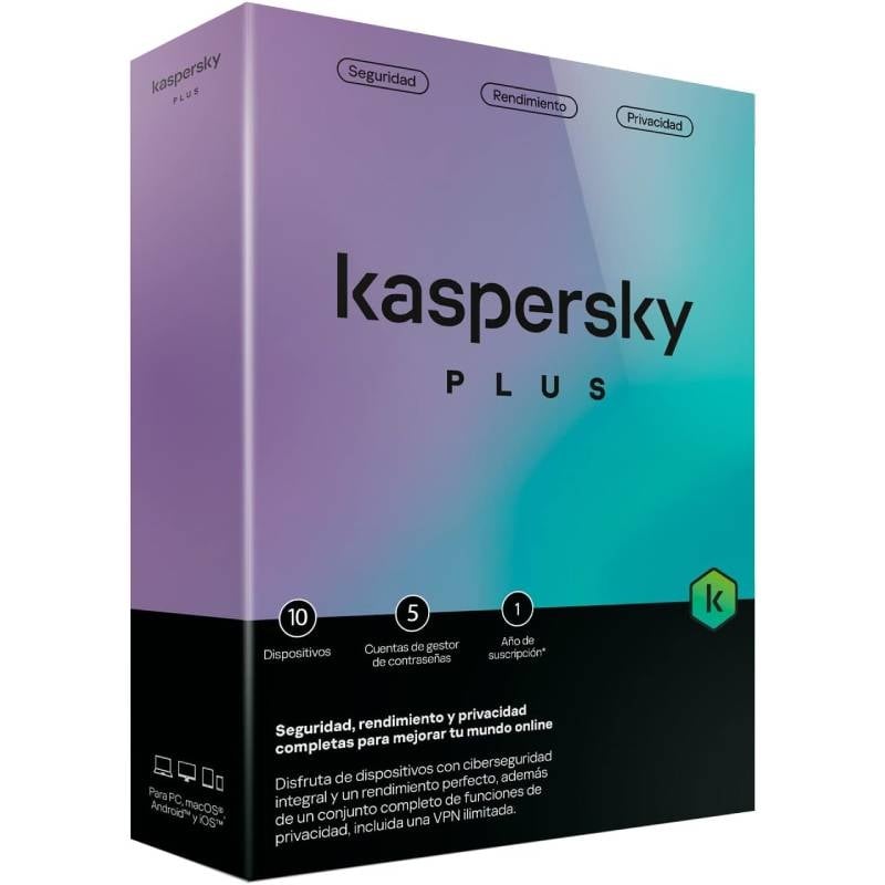 Antivírus Kaspersky Plus/ 10 Dispositivos/ 1 Ano
