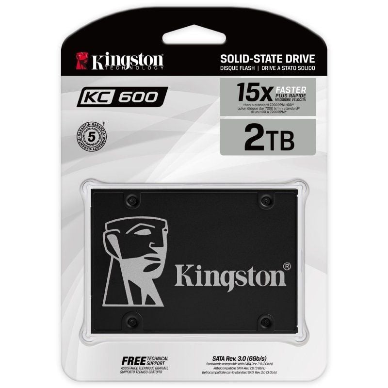 Disco SSD Kingston KC600 2TB/ SATA III/ Capacidade Total