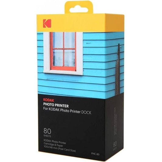 Papel Fotográfico + Cartuchos para Kodak Dock PD450 e KD600/ 4"x6"/ 80 Folhas
