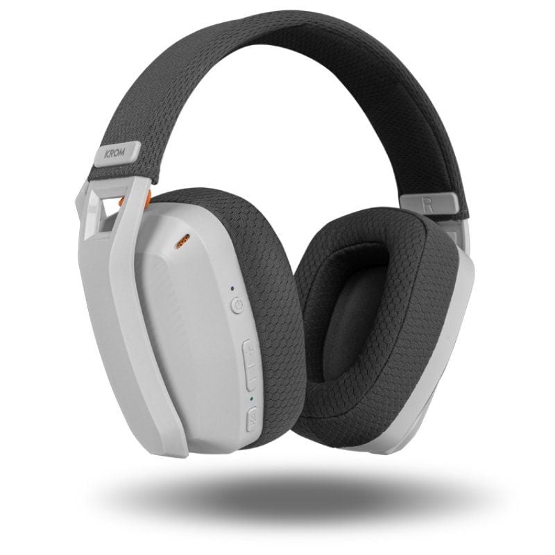 Auscultadores de Gaming Sem Fios com Microfone Krom Kanji/ Bluetooth/ USB 2.0/ Brancos