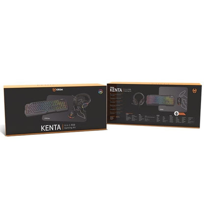 Pack Gaming Krom Kenta/ Teclado RGB + Ratón + Alfombrilla + Auriculares