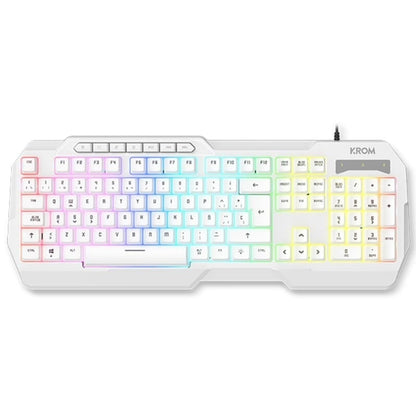 Pack Gaming Krom Kenta/ Teclado RGB + Rato + Tapete + Auscultadores/ Branco