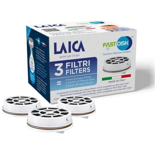 Filtro de Carvão FAST DISK Laica FD03A/ Pack de 3 Unidades/ Compatibilidade Flown go