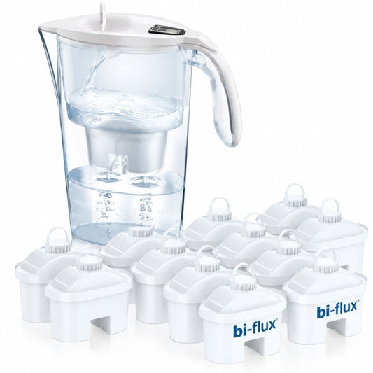 Pacote Jarro Filtrante Laica Stream Line/ 2.3L/ Branco/ Jarro + 13 Filtros BI-FLUX
