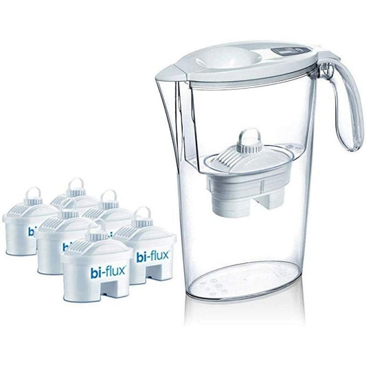 Jarro Filtrante Laica Stream/ 2,3L/ Branco/ Jarro + 6 Filtros BI-FLUX