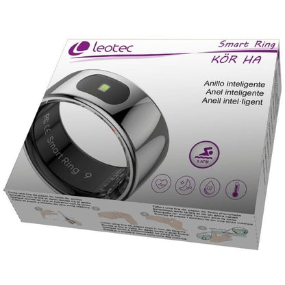 Anel Inteligente Leotec Kör Ha Tamanho 9/ Ø19.1mm/ Notificações/ Frequência Cardíaca/ Prata