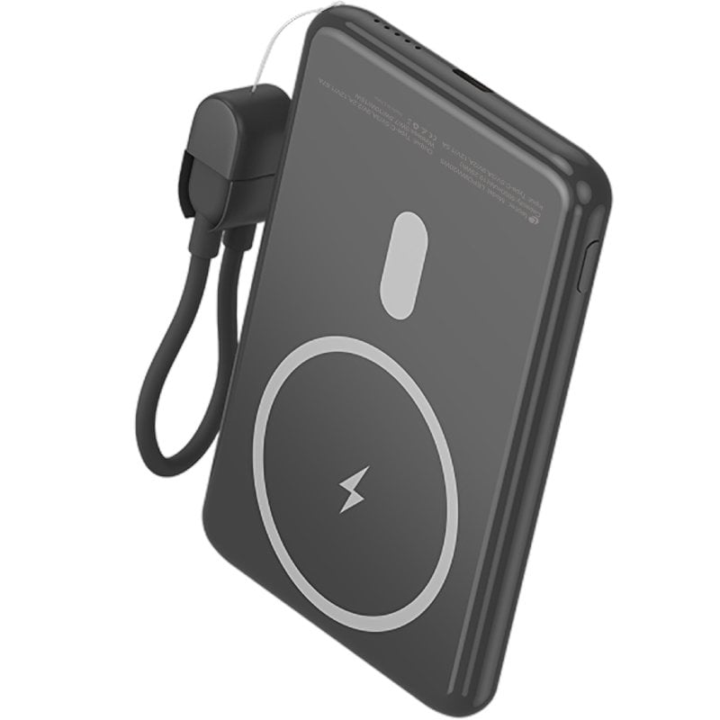 Powerbank 5000mAh Leotec LEPOWW20W5K/ 20W/ Wireless/ Negra/ Incluye Cable USB Tipo-C