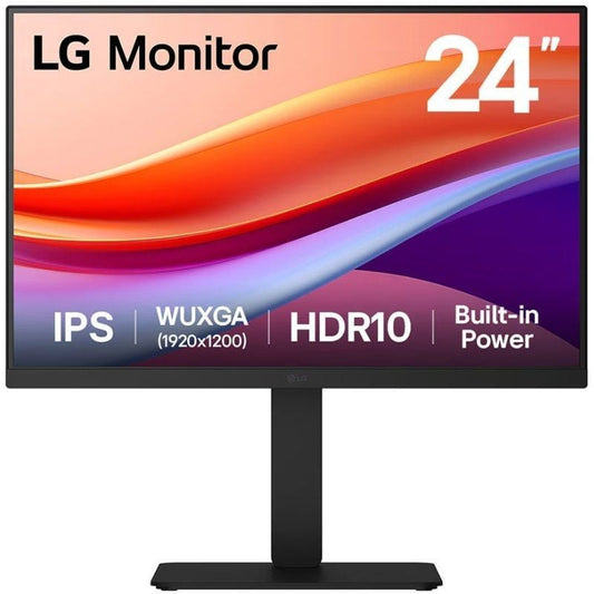 Monitor Profissional LG 24BA55W-B 24"/ WUXGA/ Multimédia/ Ajustável em altura/ Preto