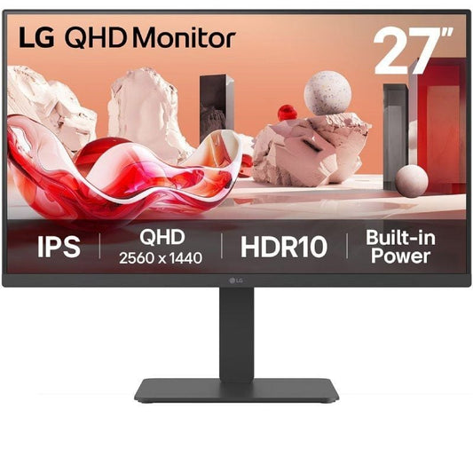 Monitor Profissional LG 27BA45QB-B 27"/ QHD/ Multimédia/ Regulável em altura/ Preto
