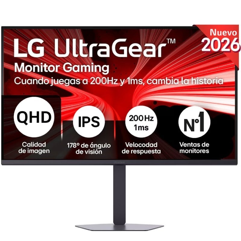 Monitor Gaming LG UltraGear 32G620B-B 31.5"/ QHD/ 1ms/ 200Hz/ IPS/ Regulable en altura/ Negro