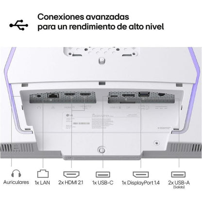 Smart Monitor Gaming LG UltraGear 32G810SA-W 32"/ 4K/ Multimedia/ 1ms/ 144Hz/ IPS/ Regulable en altura/ Smart TV/ Blanco