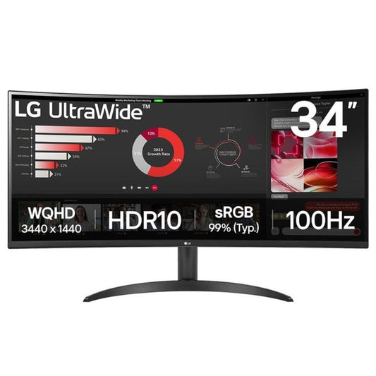 Monitor Profissional Curvo Ultrapanorâmico LG 34WR50QK-B 34"/ WQHD/ Preto