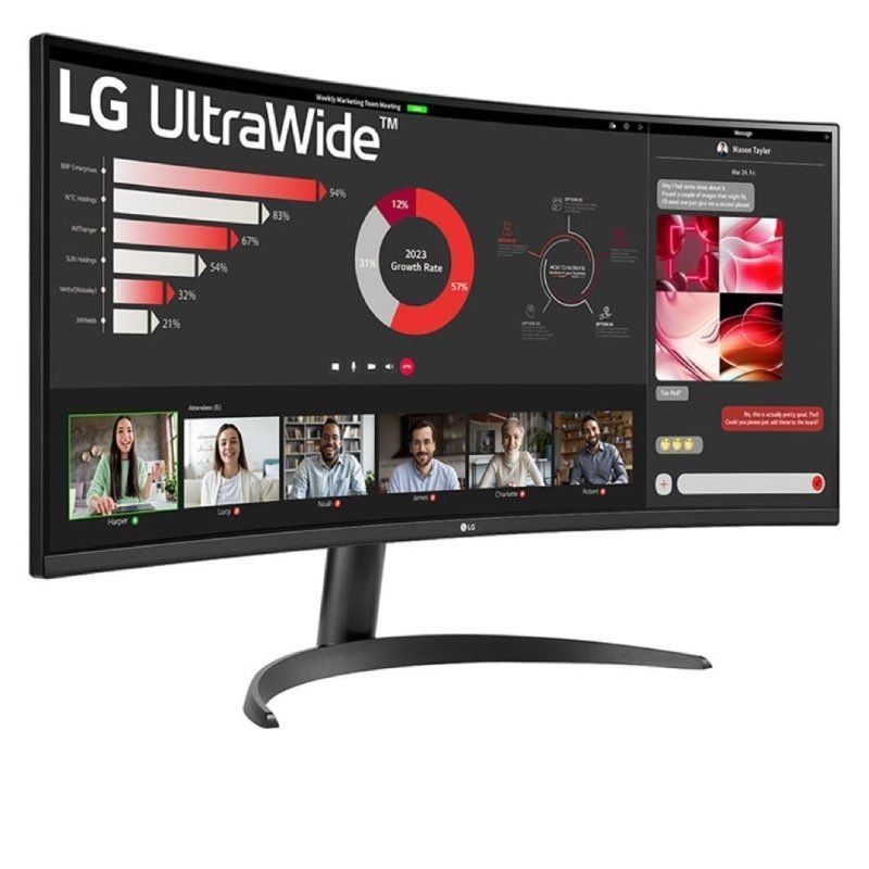 Monitor Profissional Curvo Ultrapanorâmico LG 34WR50QK-B 34"/ WQHD/ Preto