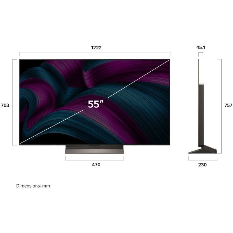 Televisor LG OLED Evo AI C5 OLED55C56LB 55"/ Ultra HD 4K/ Smart TV/ WiFi