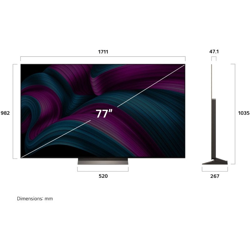 Televisor LG OLED Evo AI C5 OLED77C56LB 77"/ Ultra HD 4K/ Smart TV/ WiFi