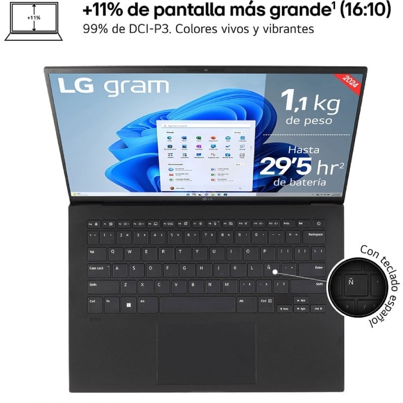 Portátil LG Gram 14ZB90S-G AA55BN Intel Core Ultra 5-115U/ 16GB/ 512GB SSD/ 14"/ Win11