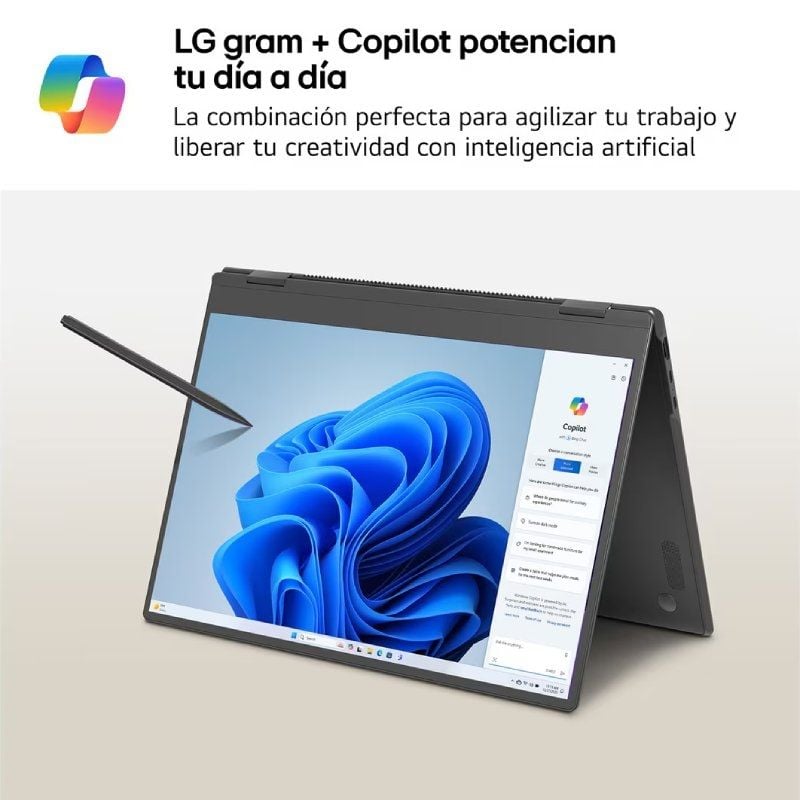 Portátil Convertível LG Gram Pro 16T90TP-K.AD88B Intel Core Ultra 7-255H/ 32GB/ 1TB SSD/ 16" Tátil/ Win11