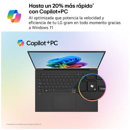 Portátil LG Gram Pro 16Z90TS-G.AU99BN Intel Core Ultra 9-288V/ 32GB/ 1TB SSD/ 16"/ Win11