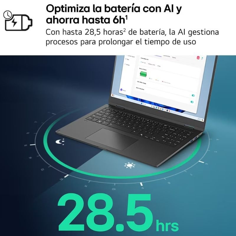 Portátil LG Gram 16ZD90TL-G.AX85BN Intel Core Ultra 7-258V/ 32GB/ 512GB SSD/ 16"/ Sin Sistema Operativo