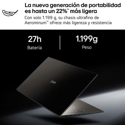 Portátil LG Gram Pro 16ZD90U-G.AX85BN Intel Core Ultra 7-355/ 32GB/ 512GB SSD/ 16"/ Sin Sistema Operativo