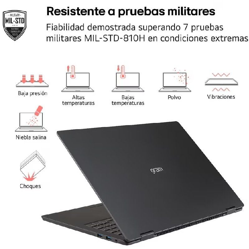 Portátil LG Gram 17Z90T-G.AD8BB Intel Core Ultra 7-255H/ 32GB/ 2TB SSD/ 17"/ Win11