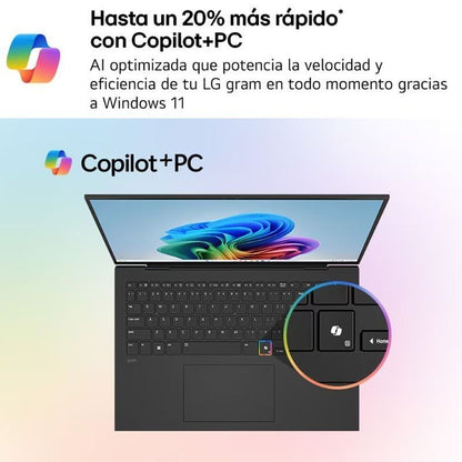 Portátil LG Gram 17Z90TL-G.AU88B Intel Core Ultra 7-258V/ 32GB/ 1TB SSD/ 17"/ Win11