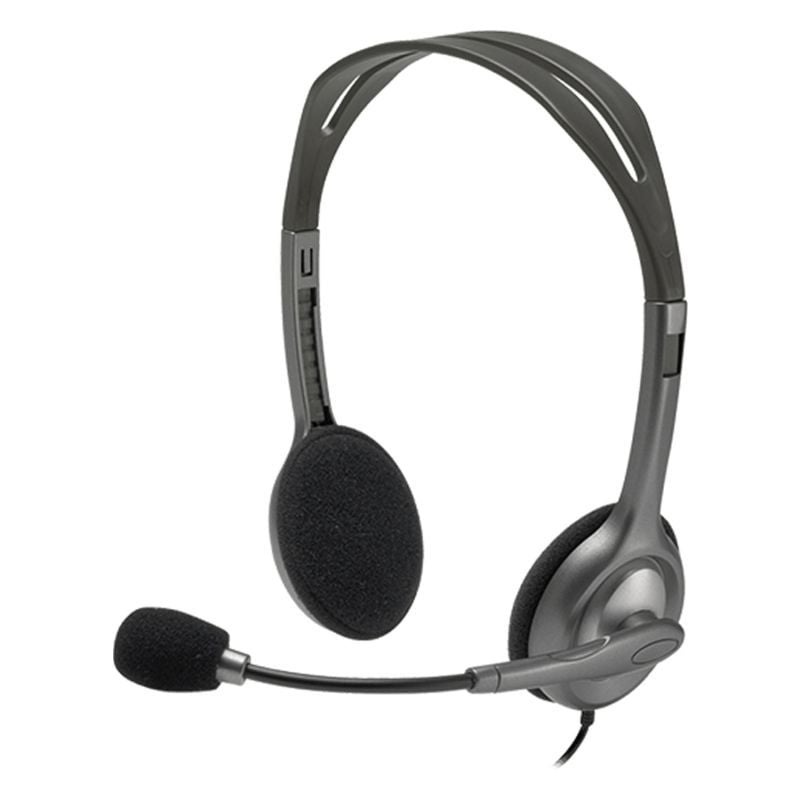 Auscultadores Logitech H111/ com Microfone/ Jack 3.5/ Pretos