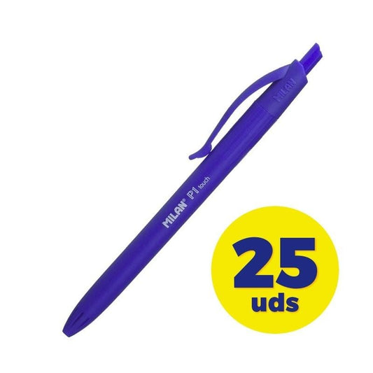 Caixa de Canetas de Tinta de Óleo Retrátil Milan P1 Touch MLN176510925/ 25 unidades/ Azuis