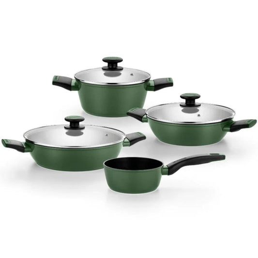 Conjunto de Panelas Monix Forest M509900/ Tacho Ø16cm/ Caçarolas baixas Ø24 - 28cm/ Caçarolas Ø20cm/ Aço Inoxidável/ Adequado para Indução