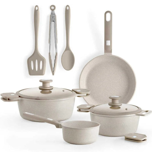 Pack Bateria de Cozinha Monix Denmark/ Tacho Ø16cm/ Frigideira Ø24cm/ Panelas Ø20 - 24cm/ Alumínio Fundido/ Adequado para Indução
