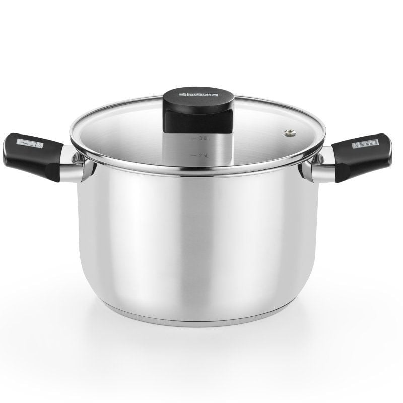 Panela de Pressão Elite Inox M240222/ 22cm/ 5L/ Aço Inoxidável/ Adequada para Indução