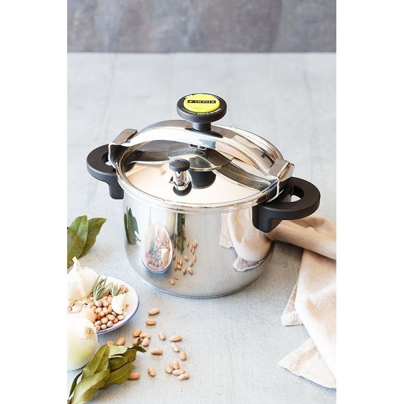 Panela de Pressão Monix Classica M530002/ Ø22cm/ 6L/ Aço Inoxidável/ Adequada para Indução