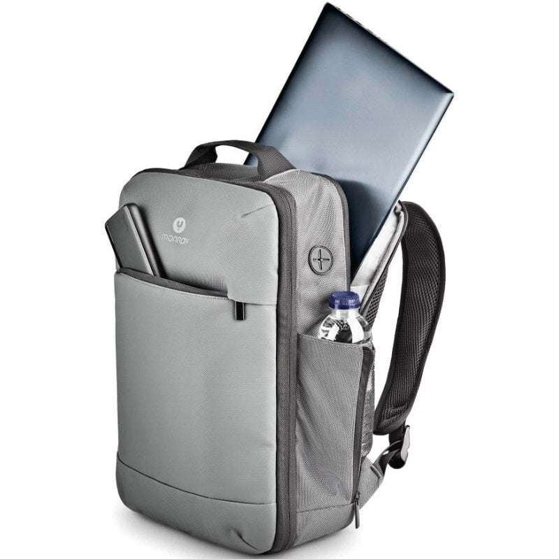 Mochila Expansible NGS Monray Sacks Horizon para Portátiles hasta 14"/ Impermeable/ Gris