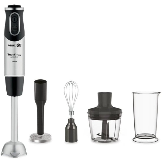 Batidora de mano Moulinex Quickchef/ 1000W/ 10 Velocidades/ Capacidad 800ml/ Incluye Varillas, Picadora, Pasapuré y Vaso Medidor