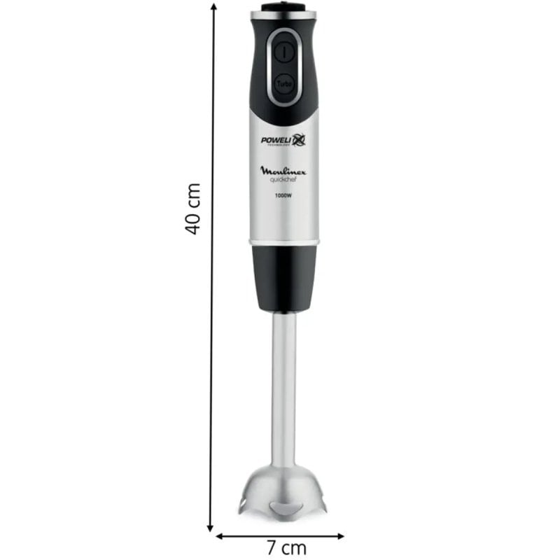Batidora de mano Moulinex Quickchef/ 1000W/ 10 Velocidades/ Capacidad 800ml/ Incluye Varillas, Picadora, Pasapuré y Vaso Medidor