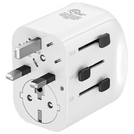 Cargador de Pared Universal Muvit For Change MCADP0006/ Toma de Corriente Universal/ 1xUSB Tipo-C/ 2xUSB/ 15W
