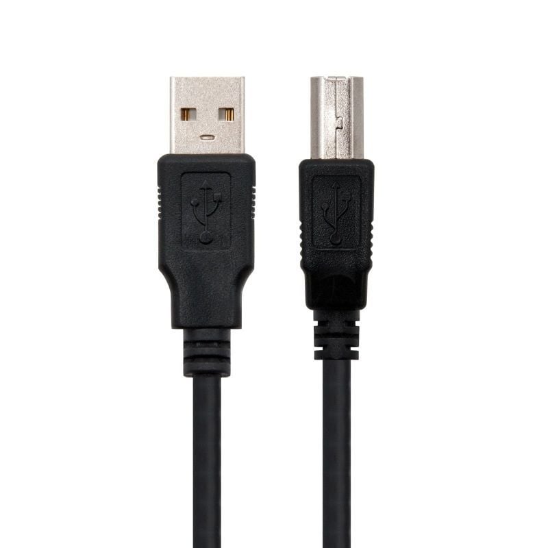Cabo USB 2.0 Impressora Nanocable 10.01.0104-BK/ USB Tipo-B Macho - USB Macho/ 3m/ Preto