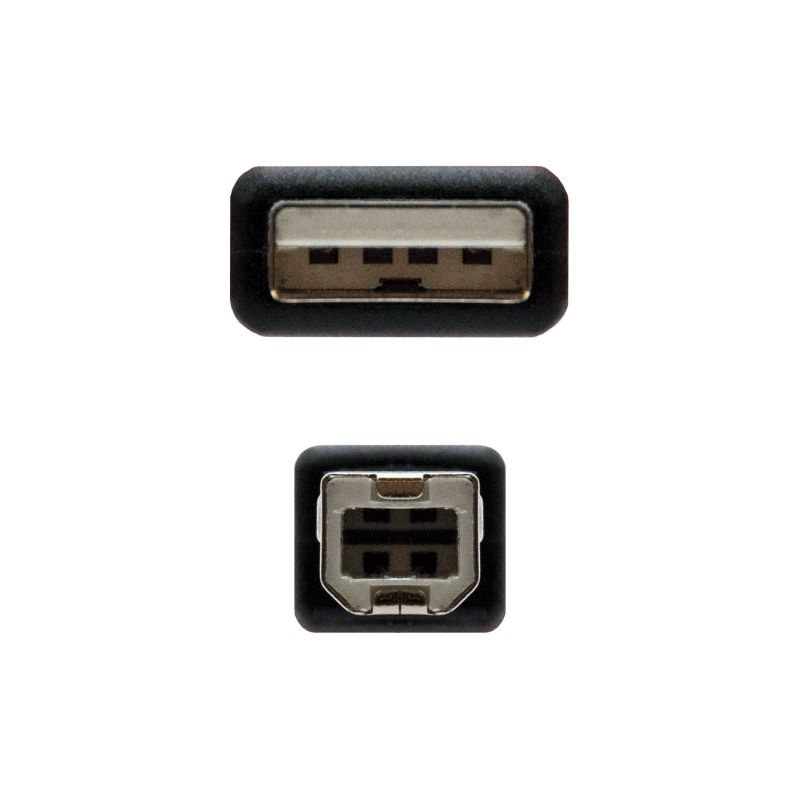 Cabo USB 2.0 Impressora Nanocable 10.01.0104-BK/ USB Tipo-B Macho - USB Macho/ 3m/ Preto