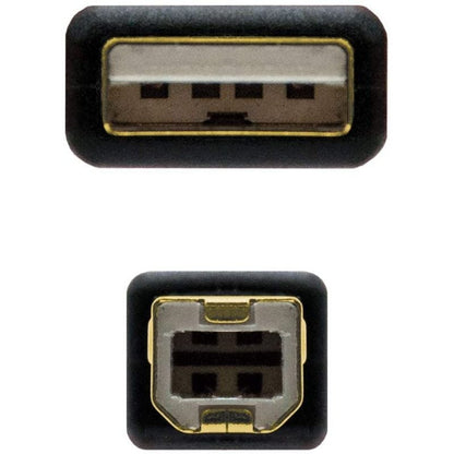 Cable USB 2.0 Impresora Nanocable 10.01.1203/ USB Tipo-B Macho - USB Macho/ 3m/ Negro